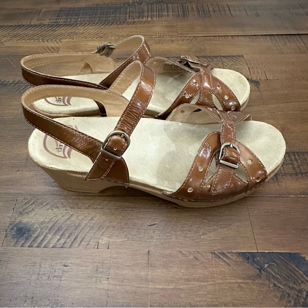 Dansko Brown Leather‎ Mary Jane Open Toe Platform Sandals Size 39 US 8.5-9